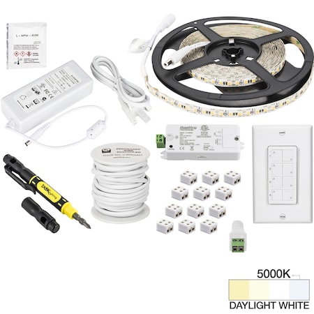 Task Lighting 16 Ft. 225 Lumens/Ft. 12 V, V, Quattro Wireless Controller, 1 Zone 1 Area, Daylight White 5000K L-VK1Z1A-16-50